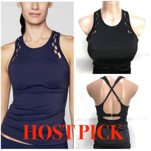 Athleta Tops - Athleta Bra-Sized High Neck Hardware Loop Tankini